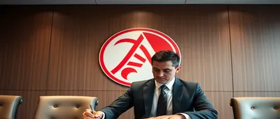 Under overcast skies, a lone, anonymous FC Volendam player in a plain orange kit, with authentic fabric texture, sprints...